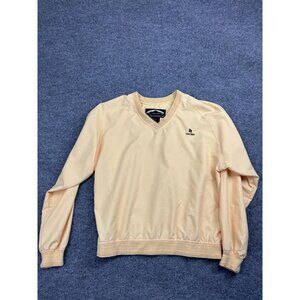 Sun Mountain Windbreaker Men's Large Yellow Pullover Golf Jacket V Neck